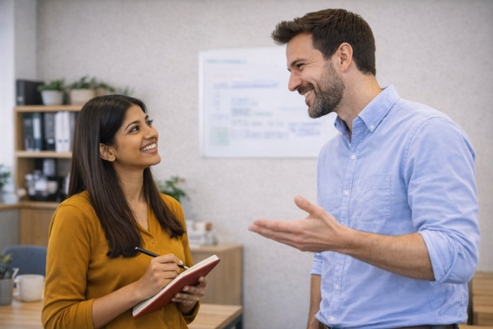 Gesprek tussen collega's